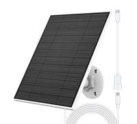 Panneau Solaire pour Caméra Eufy, 5W Panneau Solaire Compatible Avec Eufycam 3/3C/2/2C/2C Pro/E/E20/E40/L20/L40, Panneau Solaire Camera Exterieur Avec Port Usb-C, Adaptateur Micro Usb, Étanchéité IP65