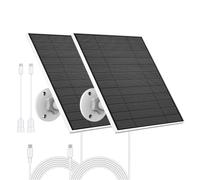Panneau Solaire pour Caméra Extérieure Eufy, Compatible avec Eufycam, Alimentation Continue, Panneau Solaire avec Câble de Chargement 9.8ft, Etanche IP65, 2 Paquets