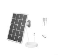 Panneau solaire pour caméras de sécurité 3,3 W - Chargeur monocristallin avec câble pour Eufy Ring pour Blink pour Reolink pour Anker - Utilisation en extérieur - Noir (blanc)