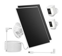 Panneau Solaire pour Caméras Ring, Panneau Solaire 3W avec batterie Intégrée 4000mAh, compatible avec Ring Spotlight Cam/Pro/Plus Battery et Stick Up Cam/Pro Battery, Câble 4m inclus- 2 pack