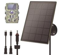 Panneau Solaire pour la caméra de sécurité, Panneau Solaire de caméra Sentier 6000mAh IP66 Imperrofer pour la sécurité avec kit versement pour la Chasse, avec Batterie