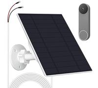 Panneau solaire pour sonnette Google Nest, chargeur de panneau solaire de sonnette vidéo 5 W, étanche IP66, support réglable à 360°, câble de charge de 3 m, petits panneaux solaires pour sonnette
