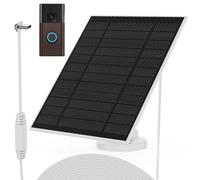 Panneau solaire pour sonnette Ring Doorbell (2024), chargeur solaire de sonnette Ring Doorbell de 6 W pour sonnettes à batterie, panneau solaire ultra-fin avec port de charge Type-C et câble de charge