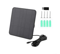 Panneau solaire pour sonnette vidéo, chargeur de panneau solaire Ring Video Doorbell, charge efficace, silicium monocristallin 5 W, installation facile (noir)