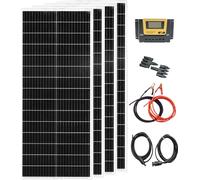Panneau solaire, puissance maximale 100W, dimensions 44,33 x 18,03 pouces, puissance du module 24%, kit 12V 400W