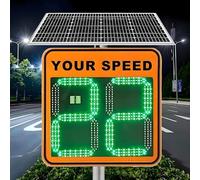 Panneau solaire radar avec LED réfléchissantes, mesure de la vitesse jusqu'à 300 m, design étanche, couverture multi-routes, 50 x 70 cm