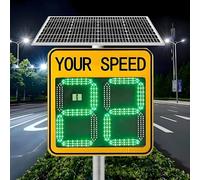 Panneau solaire radar avec LED réfléchissantes, mesure de la vitesse jusqu'à 300 m, design étanche, couverture multi-routes, 50 x 70 cm