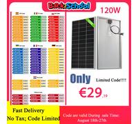 Panneau solaire rigide en verre 120W 240W 360W 480W, panneau photovoltaïque 18V, cellule solaire monocristallin 12V/24V, chargeur de batterie pour toit de maison 120W White panel