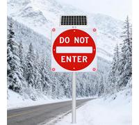 Panneau Solaire Sens Interdit, LED Signalisation Routière 30in（76cm）