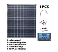 PANNEAU SOLAIRE - WOODOURS - Kit chargeur solaire 1000W, charge rapide 20W/H, batterie 12V, urgence, camping, 1p KIT PHOTOVOLTAIQUE