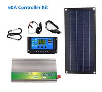 PANNEAU SOLAIRE - WOODOURS - Kit panneaux solaires 1000W 12V-220V, centrale électrique maison camping - kit onduleur 60A