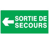 PANNEAU SORTIE DE SECOURS FLECHE A GAUCHE 330X200MM TALIAPLAST - 721415