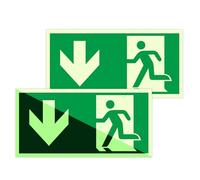 Panneau Sortie de Secours Lumineux - Ensemble de 2, Matériau Flexible, 30 x 15 cm, Panneau d'Obligation Passage, Téléphone Incendie Secours, Utilisation pour Bloc de Secours et Consignes de Sécurité