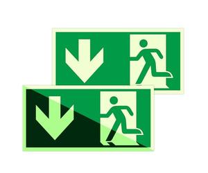 Panneau Sortie de Secours Lumineux - Ensemble de 2, Matériau Flexible, 30 x 15 cm, Panneau d'Obligation Passage, Téléphone Incendie Secours, Utilisation pour Bloc de Secours et Consignes de Sécurité