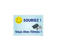 Panneau souriez vous êtes filmés, vidéosurveillance, PVC, 420 x 300 mm