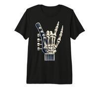 Panneau Squelette Main Rock on pour Un interprète Cool T-Shirt Haut de Gamme