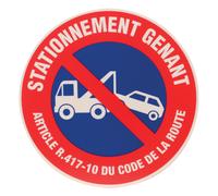 Panneau stationnement gênant diamètre 30 cm polystyrène antichoc