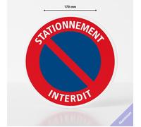 Panneau stationnement interdit - Aluminium - Diamètre 170 mm - Interdiction de stationner