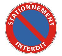 Panneau Stationnement Interdit Aluminium Réfléchissante Ø300mm, Interdiction de Stationner Metal Stable et Durable