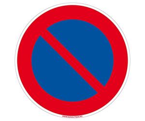Panneau Stationnement Interdit - Panneau d'interdiction de stationner - Panneau de sécurité rigide et rond - Diamètre 240 mm - Plastique PVC de 1 mm