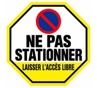Panneau stationnement interdit - Panneau interdit de stationner en PVC acrylique, format octogone 20cm & 30cm [ Pancarte propriété privée ]