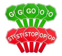 Panneau Stop and Go, 10 panneaux de double face avec poignée, étanche, ensemble de pagaie d'avertissement pour stationnement, contrôle de la circulation, sensibilisation à la sécurité des