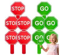 Panneau Stop and Go avec poignée - Panneaux d'avertissement d'arrêt de rue | Pagaie d'avertissement double face étanche avec poignée pour le contrôle de la circulation et les activités de