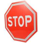 Panneau Stop Octogonal Réfléchissant en Plaque Aluminium pour Sécurité | Usage pour Véhicules de Maintenance, Signale aux Automobilistes, Couleur Rouge, Équipement de Sécurité Style Aléatoire