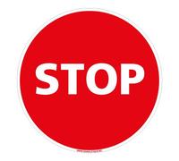 Panneau - Stop - Plastique rigide PVC 1,5 mm - Diamètre 250 mm - Protection Anti-UV