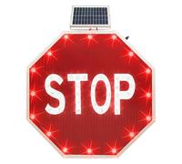 Panneau Stop Solaire Puissant 60 cm ou 76 cm, Film Réfléchissant Grade Ingénieur - Panneau Stop pour Sécurité Routière, pour Sections de Construction et Signalisation Temporaire Travaux (76x76cm)