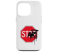Panneau Stop Start Art Design Architecture Mode Cool Geek Coque pour iPhone 13 Pro