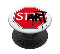 Panneau Stop Start Art Design Architecture Mode Cool Geek PopSockets PopGrip Adhésif