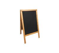 SECURIT - Tableau sur Pied en Bois de Pin "Woody" - Ardoise Pour Marqueur à Craie Liquide - Pour Restaurant, Bar, Café Boutique - 69 x 125 cm - Couleur Teck