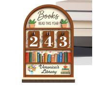 Panneau Suivi de Lecture Support Compteur de Défi Lecture en Bois et | Suivi Livres Avec Numéro Pour Membre Club Bouquins Lecteurs Étudiant Prof Écrivain Bibliothèque Affiche Objectif Lec Brun