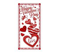 Panneau sur le thème du cœur - Porte de Saint-Valentin, bannière de porte de Saint-Valentin, 89,9 x 179,8 cm, toile de en polyester 100D, pour intérieur et extérieur, garage, porche, fête |