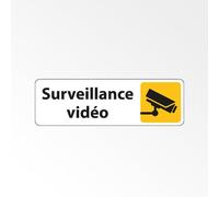 Panneau Surveillance vidéo - Signalétique de sécurité picto caméra - 250 x 80 mm - Argent