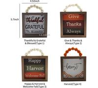 Panneau suspendu en bois Thanksgiving Letter Harvest Blessings Front Door Sign Wreath Door Hanger Sign for Wall Rustic Farmhouse Party Decoration (Panneau suspendu en bois pour Thanksgiving)