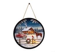 Panneau Suspendu Noël LED 30cm Let It Snow Acrylique Impression HD | Équipé de corde et crochet inclus Utilisation intérieure extérieure couleur vive Réutilisable chaque pour année
