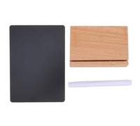 Panneau Tableau Noir de Bureau en Bois et Abs, Réversible | Surface Lisse Effaçable, Base Stable, Style Vintage Rustique, pour Étiquettes, Tables Buffet et Prix