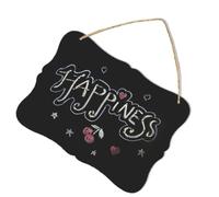 Panneau Tableau Noir Double Face Suspendu en Bois Décoratif Noir | Ardoise Effaçable, Message Réutilisable, Corde Fournie, pour Note Murale et Décoration Intérieure