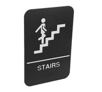 Panneau Tactile Ada pour Escalier, Braille, Plastique Noir, Intérieur | Signalisation Claire, Contraste Élevé et Texte Lisible, pour Murs et Portes des Bâtiments Commerciaux
