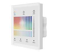 Panneau tactile Master DALI 5 canaux, alimentation bus intégrée, 16 VDC Max 100 mA, 1 zone 4 scènes, Touch Slider, 86 x 86 mm pour boîte 502, 5 en 1 pour bande LED DIM CCT RGB RGBW RGB+CCT