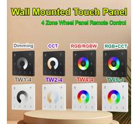 Panneau tactile mural TW1-4/TW2-4/TW4-4/TW5-4 2.4G RF, contrôleur de variateur à 4 zones pour bande lumineuse LED monochrome/RGB RGBW/RGBCCT TW1-4 (White)