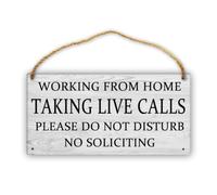 Panneau « Taking Live Calls », panneau « Working From Home » pour décoration d'intérieur - Panneau de décoration rustique en bois pour ferme (30,5 x 15,2 cm)