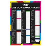 Panneau "TARIF DES CONSOMMATIONS" moderne format A1 Interface PLV 5