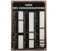 Panneau "TARIF DES CONSOMMATIONS" traditionnel format A1 avec fixation ventouses Interface PLV 5