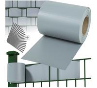 PANNEAU - TECTAKE - Brise Vue Brise Vent Film Anti Regards PVC en Rouleau de 35 m x 19 cm pour Clôture + Fixations - Gris