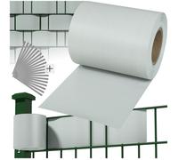 PANNEAU - TECTAKE - Brise Vue Brise Vent Film Anti Regards PVC en Rouleau de 35 m x 19 cm pour Clôture + Fixations - Gris Clair