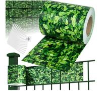 PANNEAU - TECTAKE - Brise Vue Film Anti Regards PVC en Rouleau de 70 m x 19 cm pour Clôture + Fixations Imprimé - Vert Buis