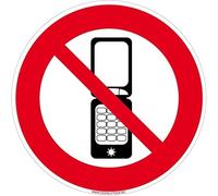 Panneau Téléphone Interdit. Signalisation Interdiction Téléphone. Sticker Interdiction de Téléphoner, Panneau PVC, Alu - Diamètre 250 mm - Aluminium 2 mm - Aluminium 2 mm -